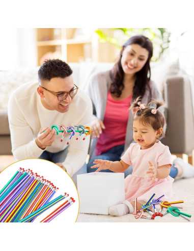 40 Lápices Flexibles Multicolores Qyyiguf 17.78 cm con Borrador