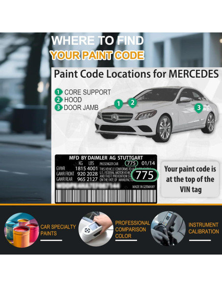 Pintura de Retoque Carsmallma 650/9650 para Mercedes-Benz