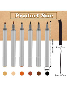 Marcadores de Tinte para Cuero Leinuosen - 6 Colores, Doble Punta 2