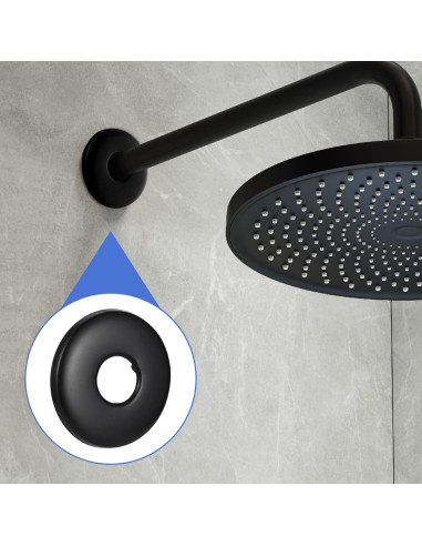 Cubiertas de Flange de Ducha OIIKI 2 Pcs Acero Inoxidable Negro Mate