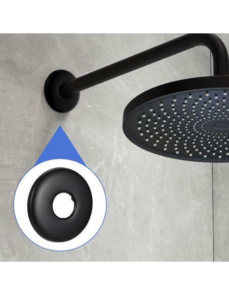 Cubiertas de Flange de Ducha OIIKI 2 Pcs Acero Inoxidable Negro Mate