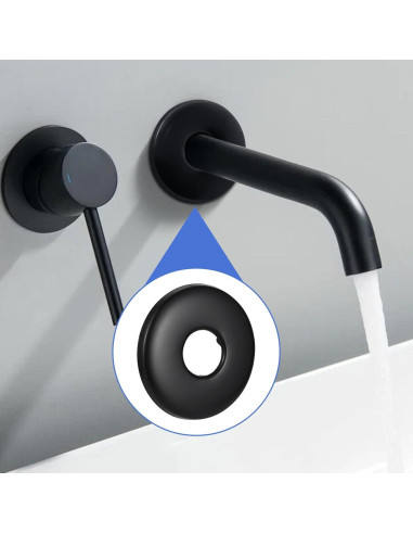 Cubiertas de Flange de Ducha OIIKI 2 Pcs Acero Inoxidable Negro Mate