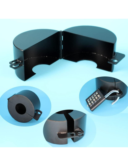 Cerradura de Pomo de Puerta Temeili Metal Negra con Candado