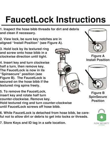 FaucetLock Flow Security Systems FSS 50 - Cerradura de Grifo de Latón