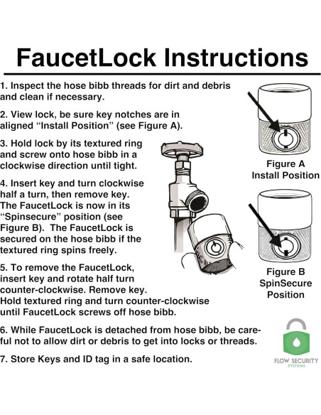 FaucetLock Flow Security Systems FSS 50 - Cerradura de Grifo de Latón