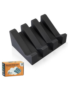 Plato de Jabón de Silicona Coipdfty Negro Autodrenante 10.99 cm