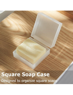 Estuche de Jabón de Viaje Ozner Blanco Transparente 12x8.5cm 2