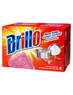 Estropajos de Lana de Acero Brillo con Aroma a Limón - 4 Unidades