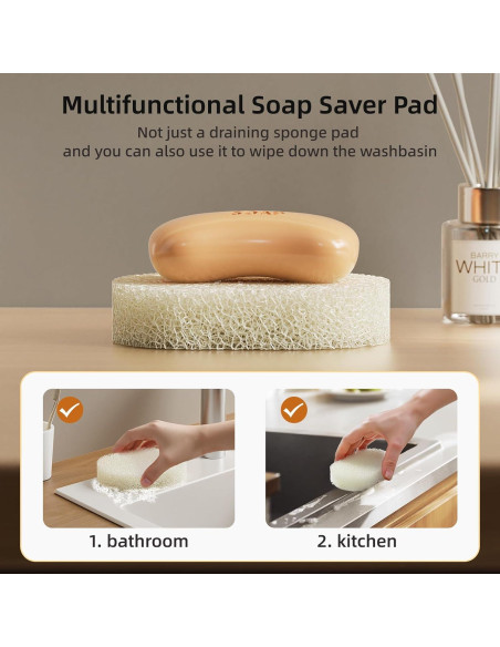 Juego de 2 Platos de Jabón MOPMS Blanco con Drenaje 13.4x9.6cm