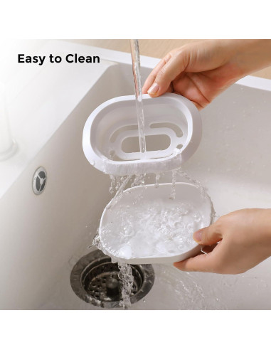 Juego de 2 Platos de Jabón MOPMS Blanco con Drenaje 13.4x9.6cm