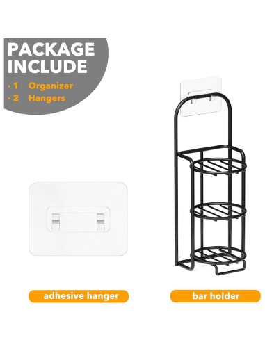 Soporte de Jabón SpaceAid 3 Niveles Acero Inoxidable Negro