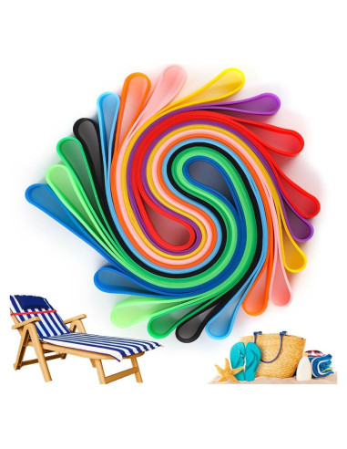 10 Bandas de Toalla de Playa Prudiut - Silicona Estirable 30 cm