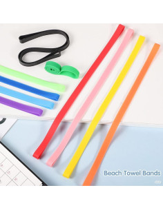 10 Bandas de Toalla de Playa Prudiut - Silicona Estirable 30 cm 2