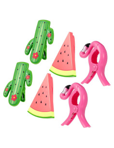 Yalikop 6 Clips de Toalla de Playa Jumbo Colores Vivos