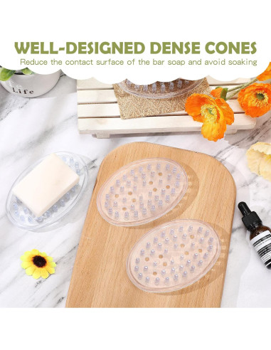 Juego de 10 Platos de Jabón de Plástico Antideslizantes Maitys