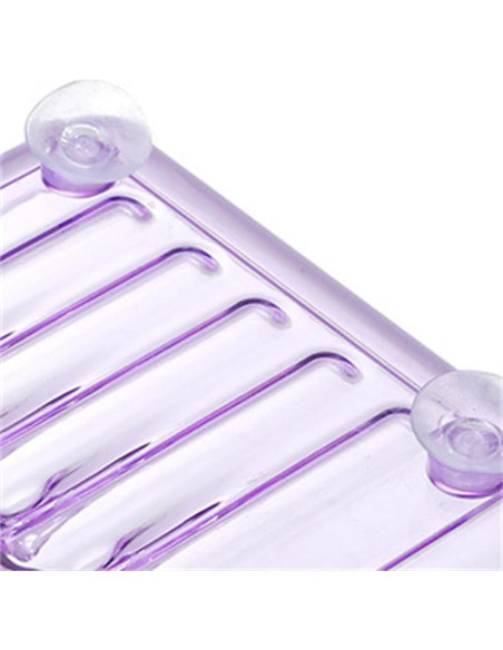 Plato de Jabón Rectangular WELANGBN Morado 13x9.5cm con Ventosas
