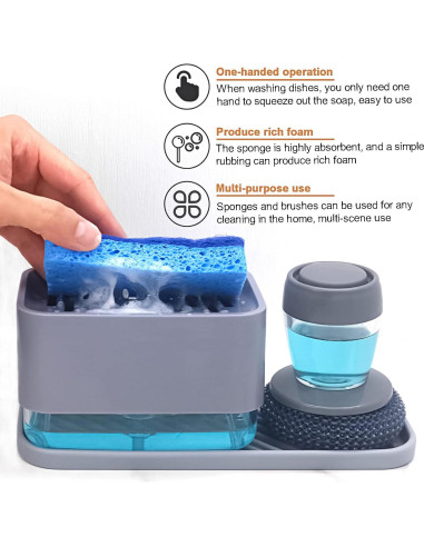 Dispensador de Jabón para Platos HvOvMvE 11.5 oz con Soporte