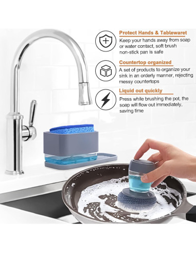 Dispensador de Jabón para Platos HvOvMvE 11.5 oz con Soporte