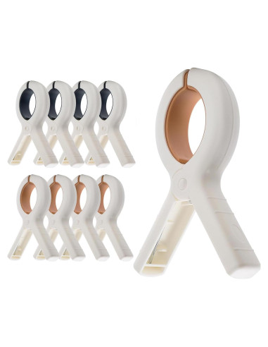 Clips de Toalla de Playa Extra Grande Qgond - 9 Piezas Caqui/Azul