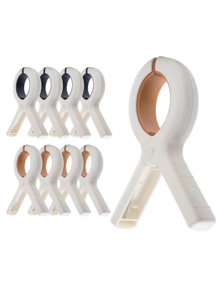 Clips de Toalla de Playa Extra Grande Qgond - 9 Piezas Caqui/Azul