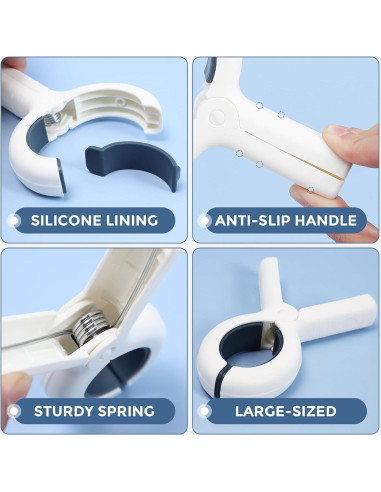 Clips de Toalla de Playa Extra Grande Qgond - 9 Piezas Caqui/Azul