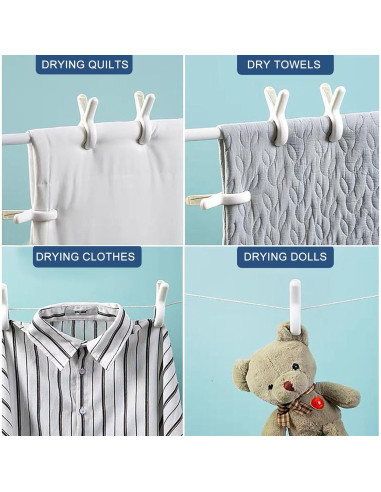 Clips de Toalla de Playa Extra Grande Qgond - 9 Piezas Caqui/Azul