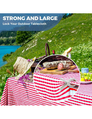 Clips de Toalla de Playa Extra Grande Qgond - 9 Piezas Caqui/Azul