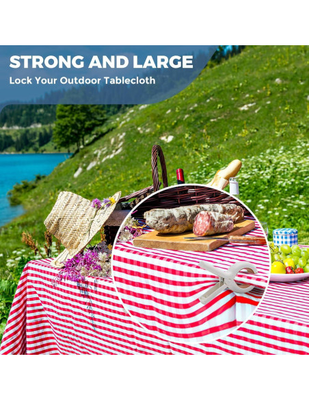 Clips de Toalla de Playa Extra Grande Qgond - 9 Piezas Caqui/Azul