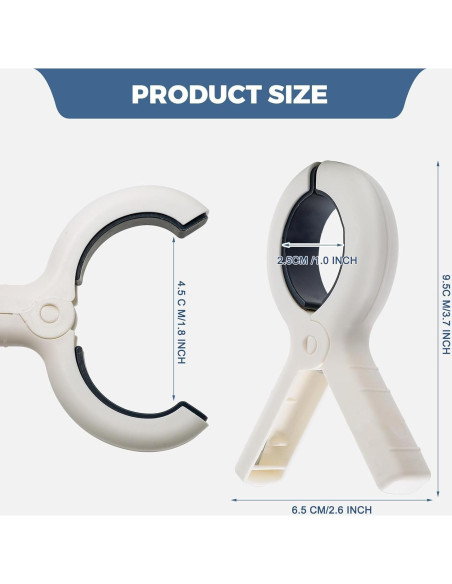 Clips de Toalla de Playa Extra Grande Qgond - 9 Piezas Caqui/Azul