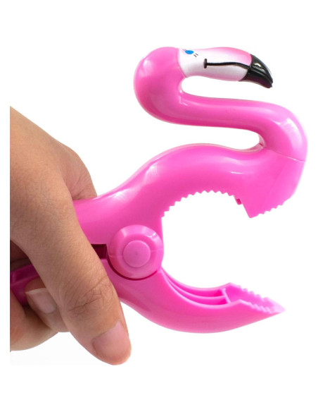 Clips de Toalla AUEAR Flamingo Rosa - Paquete de 4, 13cm