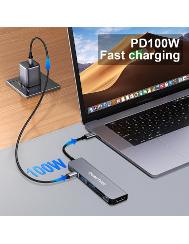 Adaptador Multiport USB C QUAUTYER para MacBook 4K HDMI