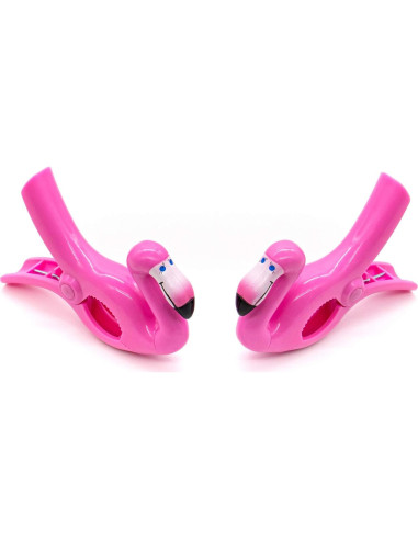 Clips de Toalla AUEAR Flamingo Rosa - Paquete de 4, 13cm