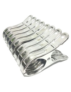 Paquete de 8 pinzas de acero inoxidable Newraturner 11.9 cm