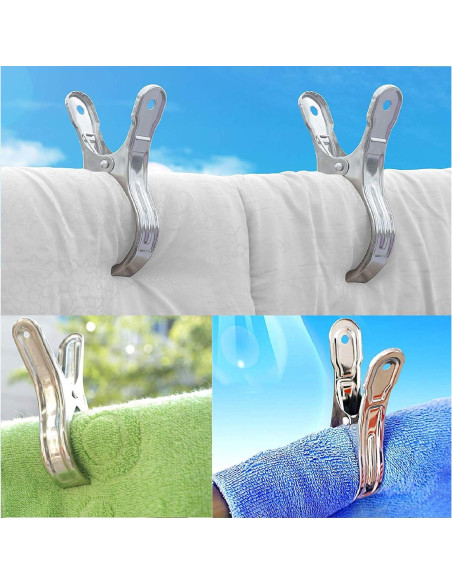 Paquete de 8 pinzas de acero inoxidable Newraturner 11.9 cm