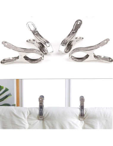 Paquete de 8 pinzas de acero inoxidable Newraturner 11.9 cm