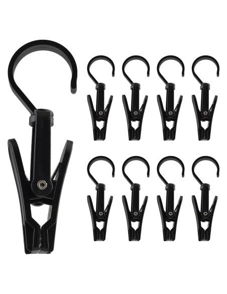 20 Ganchos Giratorios para Ropa Jiozermi - Plástico Negro
