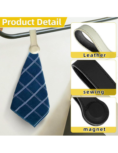 3 Clips Magnéticos de Cuero UYEDUJZ para Toallas de Cocina