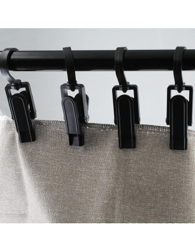 20 Ganchos Giratorios para Ropa Jiozermi - Plástico Negro