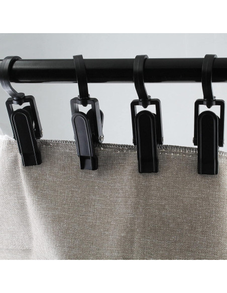 20 Ganchos Giratorios para Ropa Jiozermi - Plástico Negro