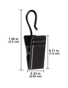 50 Clips de Cortina de Acero Inoxidable ShangTianFeng Negros 2
