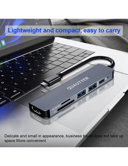 Adaptador Multiport USB C QUAUTYER para MacBook 4K HDMI