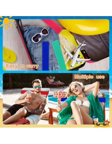 Paquete de 6 bandas elásticas para toallas de playa Lnngub 40x4 cm