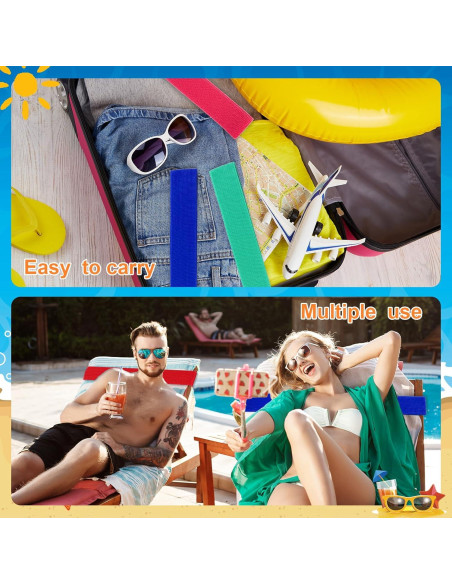 Paquete de 6 bandas elásticas para toallas de playa Lnngub 40x4 cm