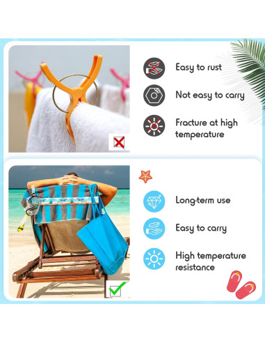 Boao 4 Bandas Elásticas para Toallas de Sillas de Playa