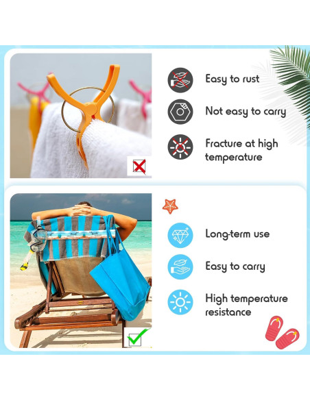 Boao 4 Bandas Elásticas para Toallas de Sillas de Playa