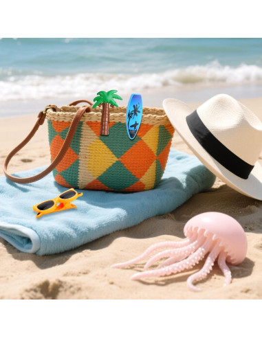 6 Clips para Toallas de Playa DIBALIYI Multicolor Antideslizantes