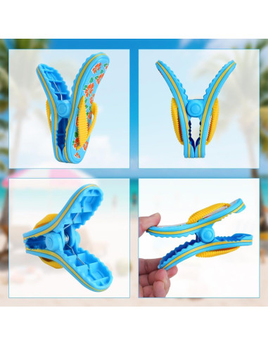 6 Clips para Toallas de Playa DIBALIYI Multicolor Antideslizantes