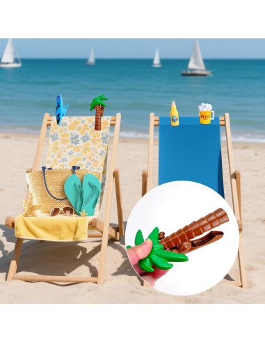 6 Clips para Toallas de Playa DIBALIYI Multicolor Antideslizantes