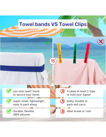 Bandas de Toalla de Playa Tlowesng - Paquete de 4, 88.9 cm