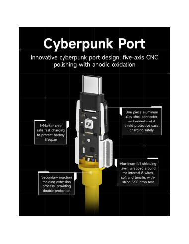 Cable USB C a USB C Sharge 240W 1.19m Carga Rápida